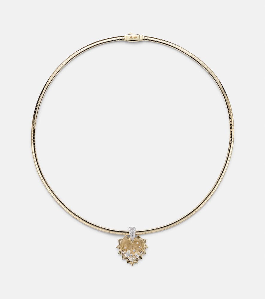 FoundRae Love 18kt gold necklace with diamonds