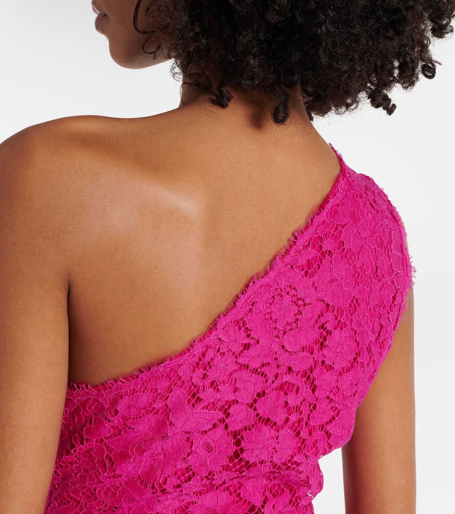 Dolce & Gabbana Floral Cotton-blend Lace Minidress In Pink
