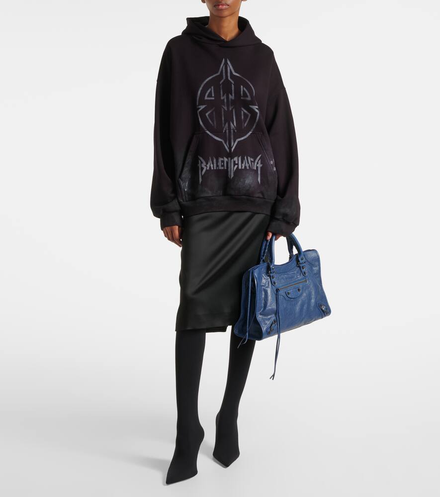 Balenciaga Le City Medium Leather Tote Bag In Blue