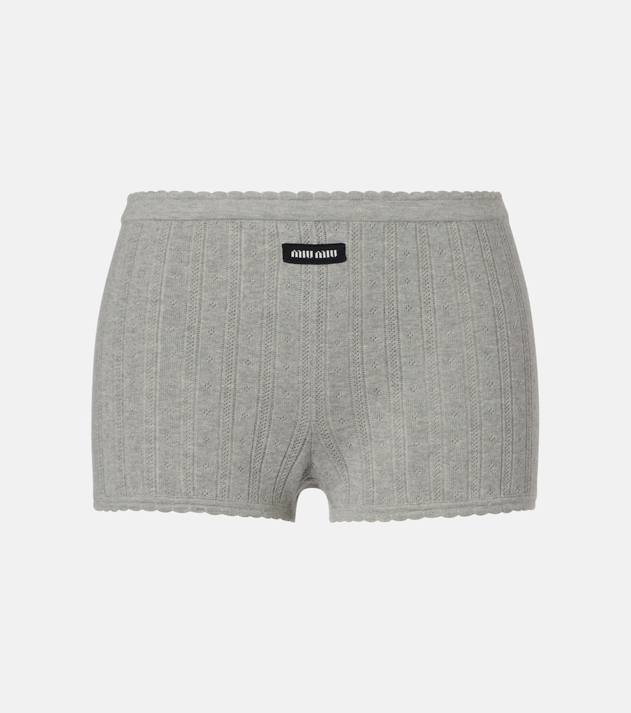 Knitted cotton shorts