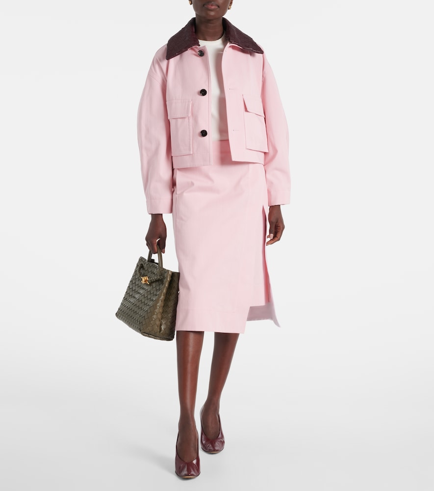  Bottega Veneta Bottega Veneta Cotton Twill Midi Skirt 