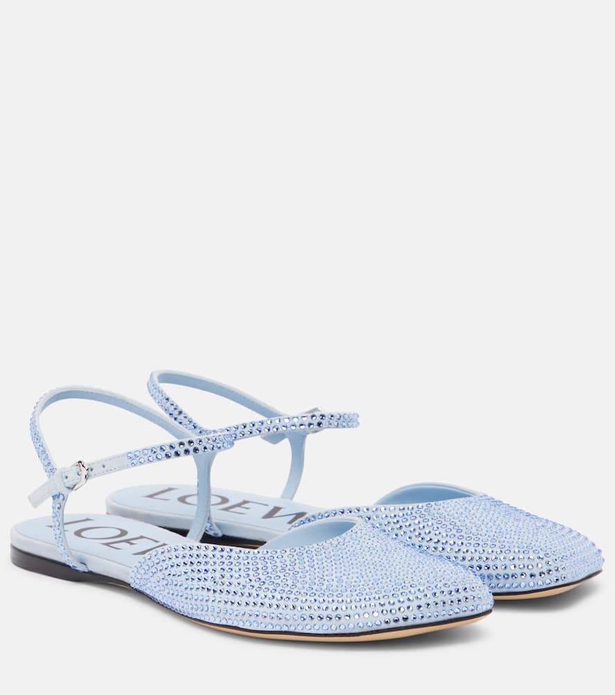Toy embellished suede flats