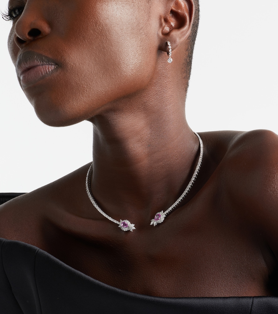 Yeprem Reign Supreme 18kt white gold choker with sapphire and diamonds