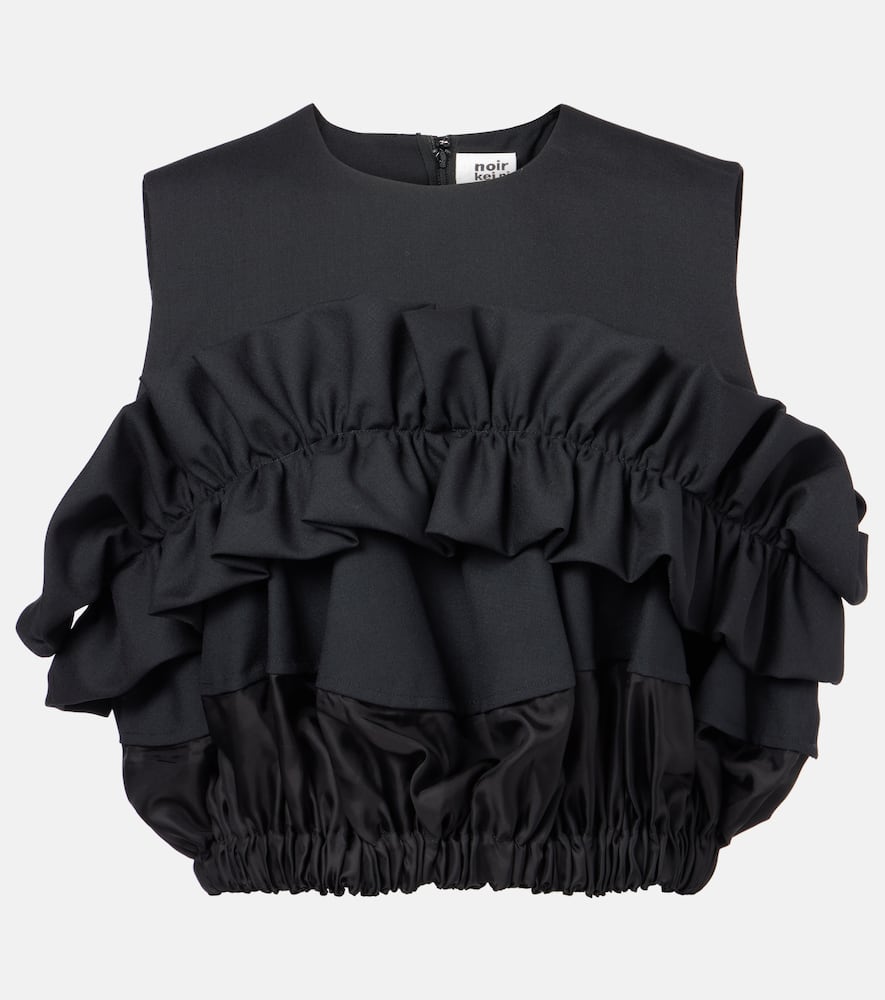 Shop Noir Kei Ninomiya Ruffled Wool Top