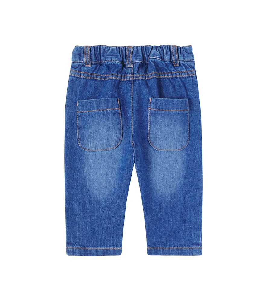 Chloé Kids Baby Logo Jeans In Blue