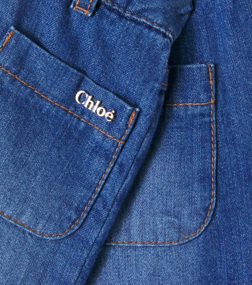 Chloé Kids Baby Logo Jeans In Blue