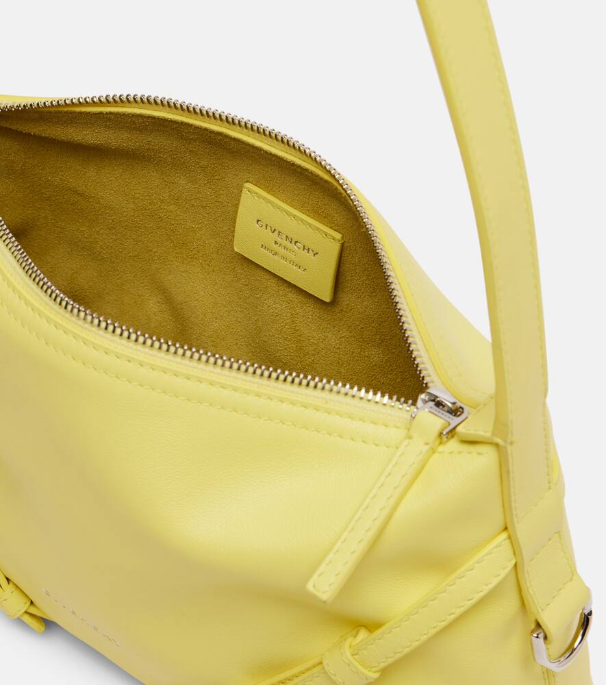 Givenchy Voyou Mini Curved Leather Shoulder Bag In Yellow
