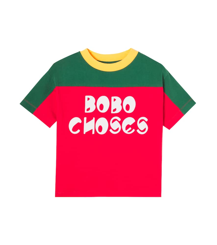 Bobo Choses Logo Colorblocked Cotton T-shirt In Multi
