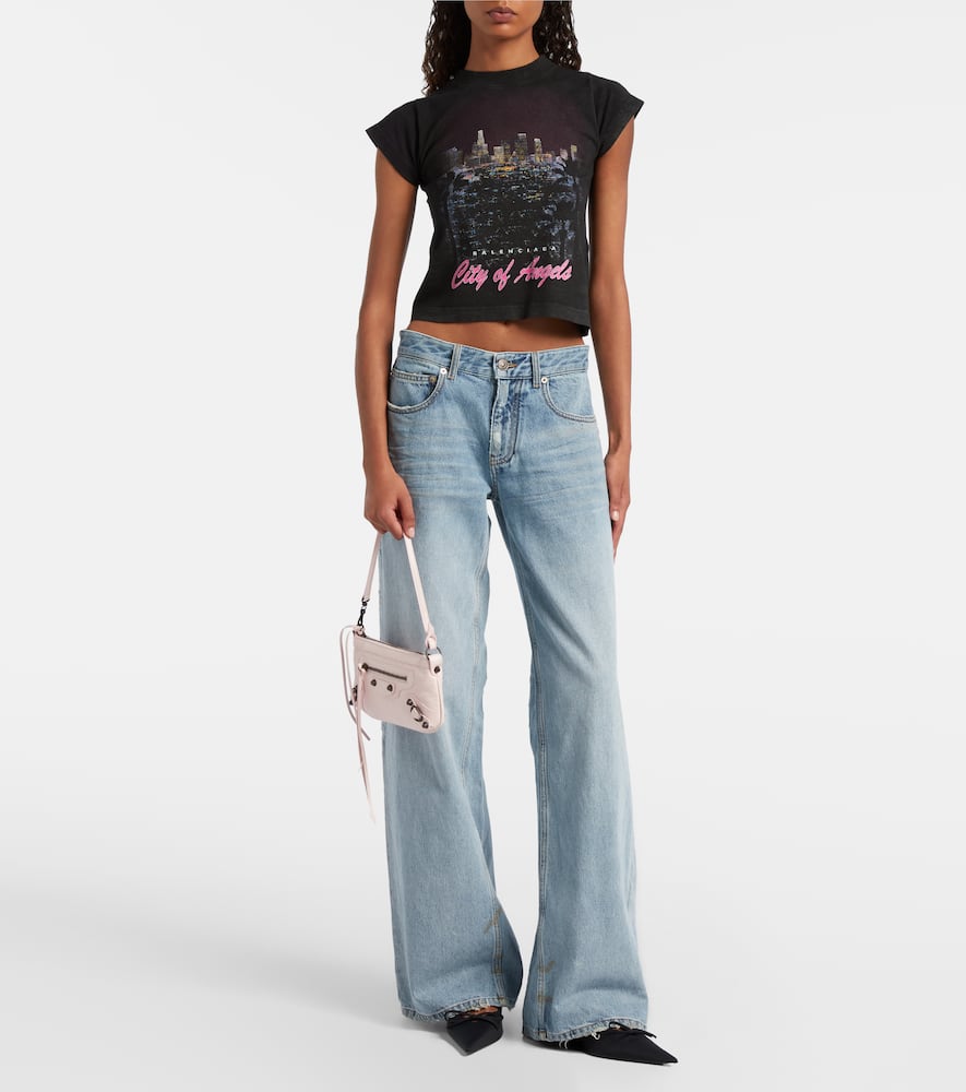 Balenciaga Le City Leather Shoulder Bag In Pink