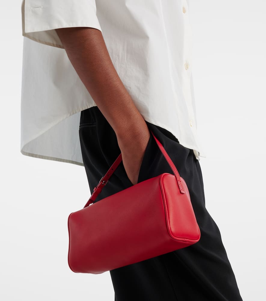 The Row 90's Small Leather Tote Bag In Red