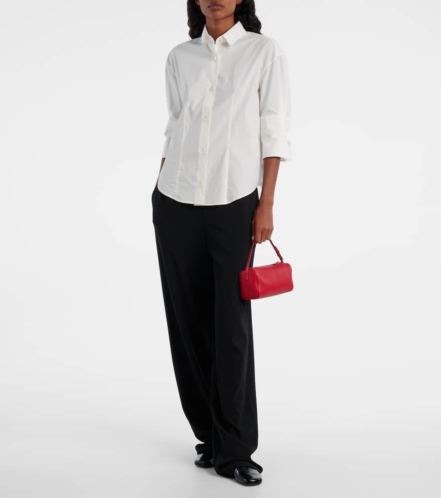 The Row 90's Small Leather Tote Bag In Red
