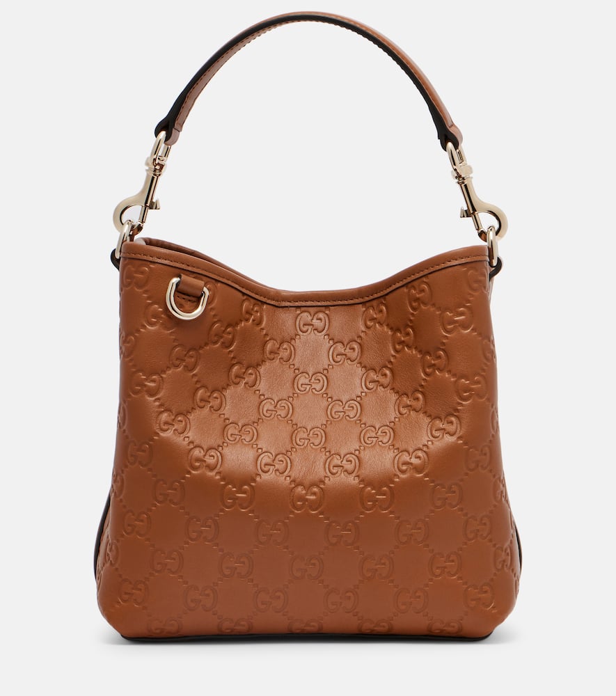 GG Emblem Small leather bucket bag