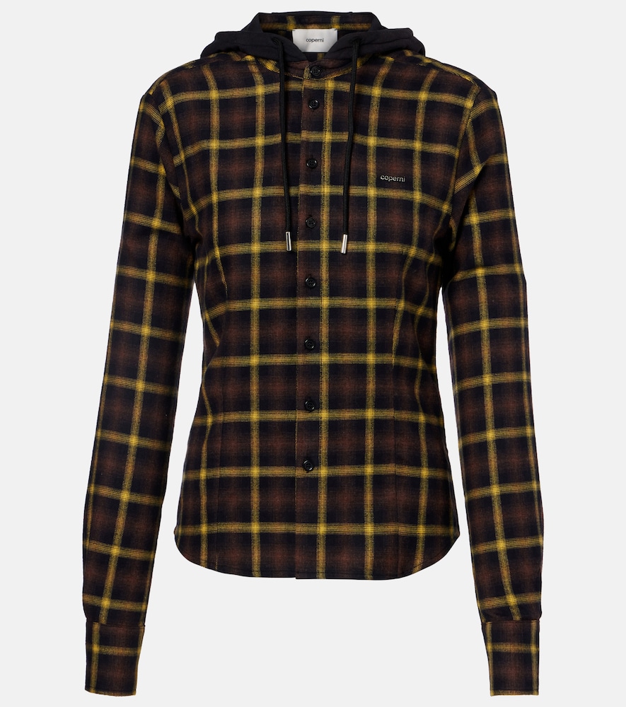 Coperni Hooded checked cotton shirt　コペルニ フード付きチェックコットンシャツ Coperni
