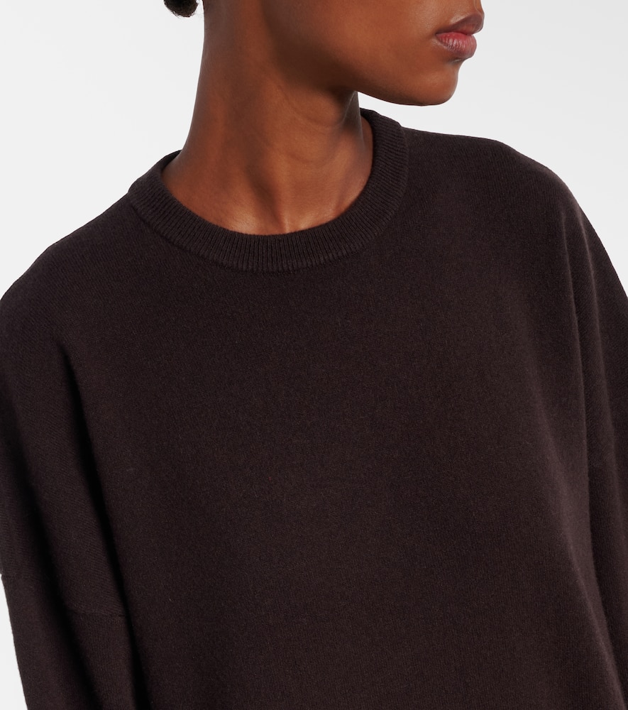 Extreme Cashmere N°106 Weird Short Cashmere-blend Midi Dress In Brown