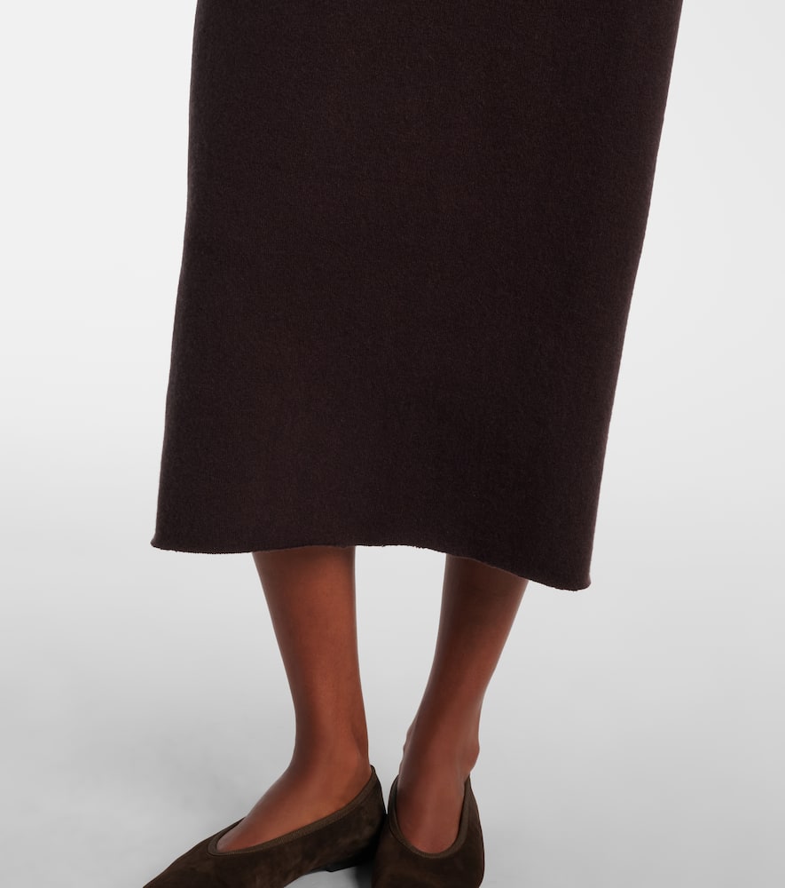 Extreme Cashmere N°106 Weird Short Cashmere-blend Midi Dress In Brown