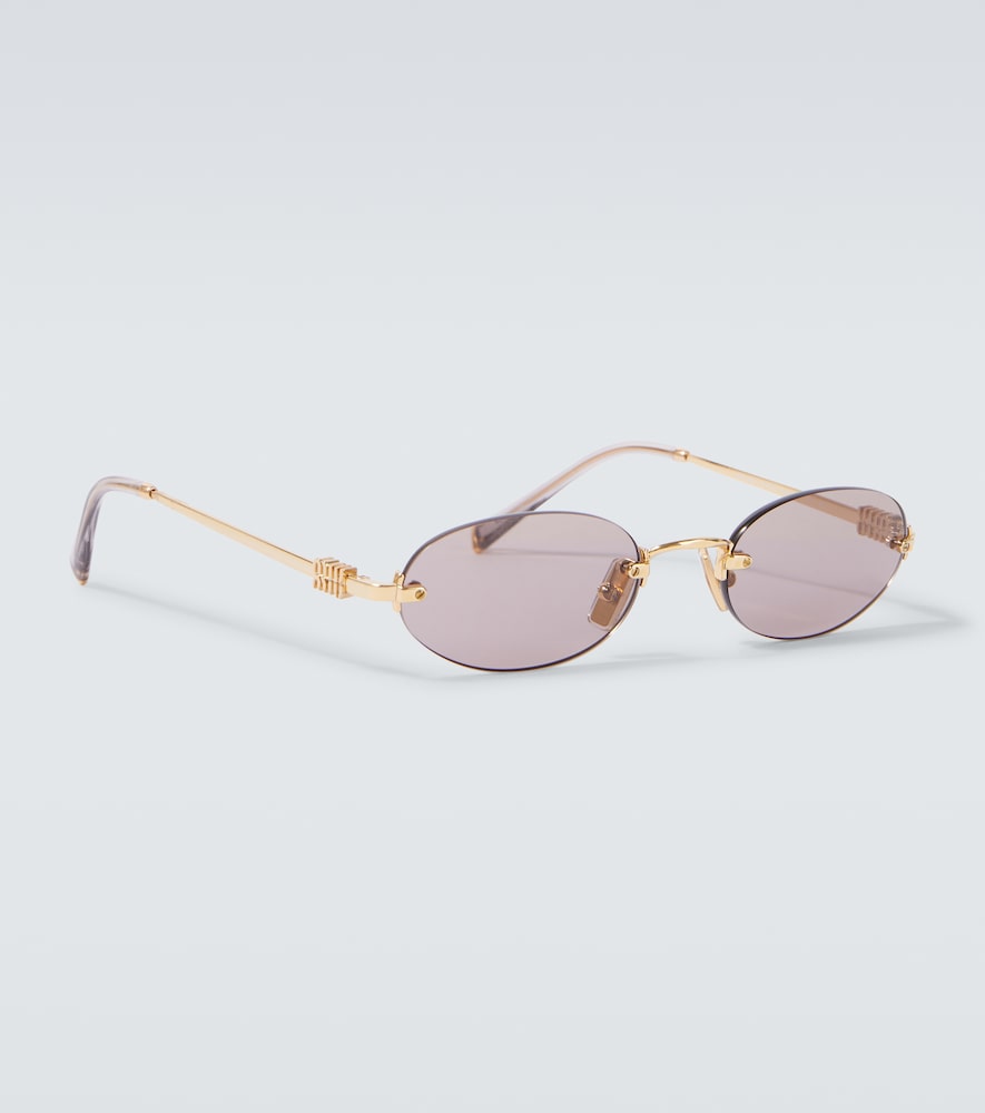  Miu Miu Miu Miu Logo Oval Sunglasses 