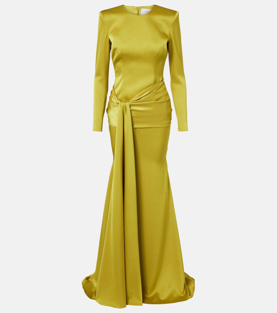 Alex Perry Draped sash satin crêpe gown