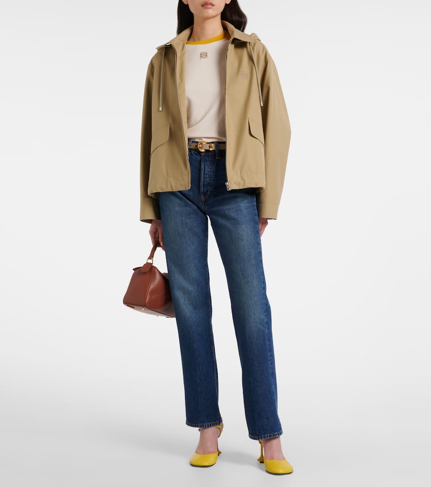 Frame Vertical High-rise Straight Jeans In Blue