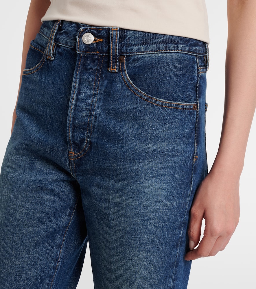 Frame Vertical High-rise Straight Jeans In Blue