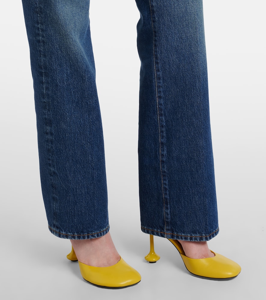 Frame Vertical High-rise Straight Jeans In Blue
