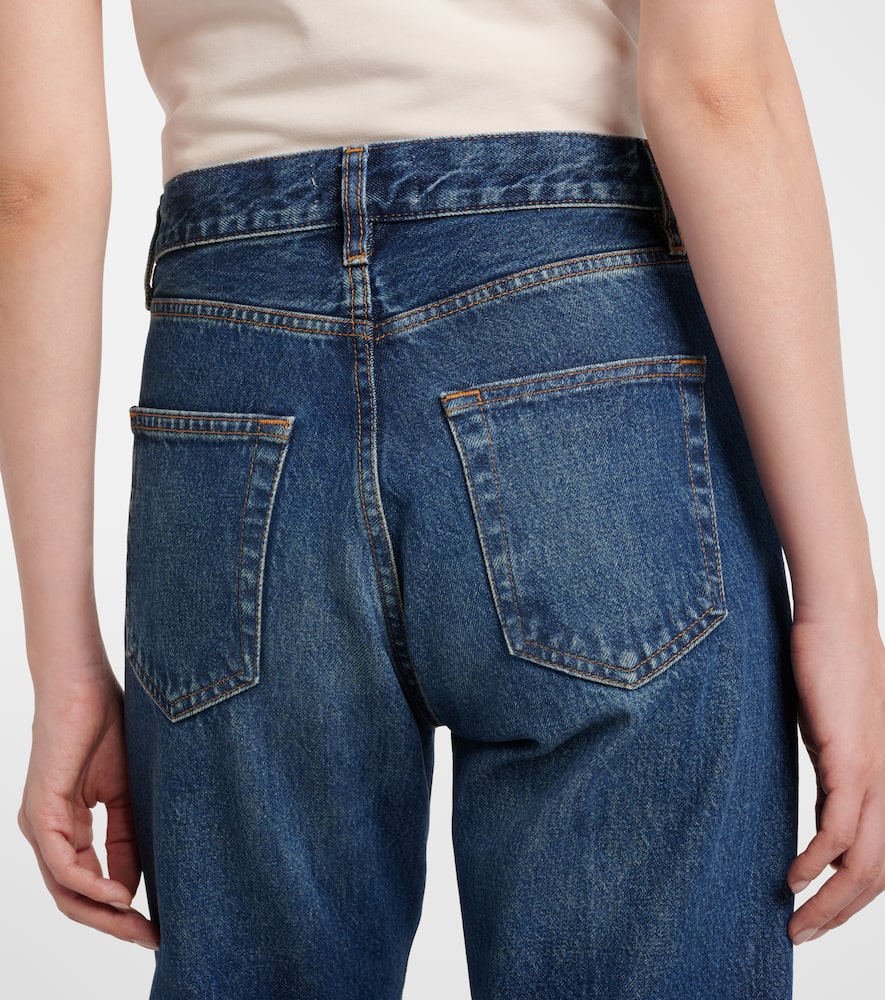 Frame Vertical High-rise Straight Jeans In Blue
