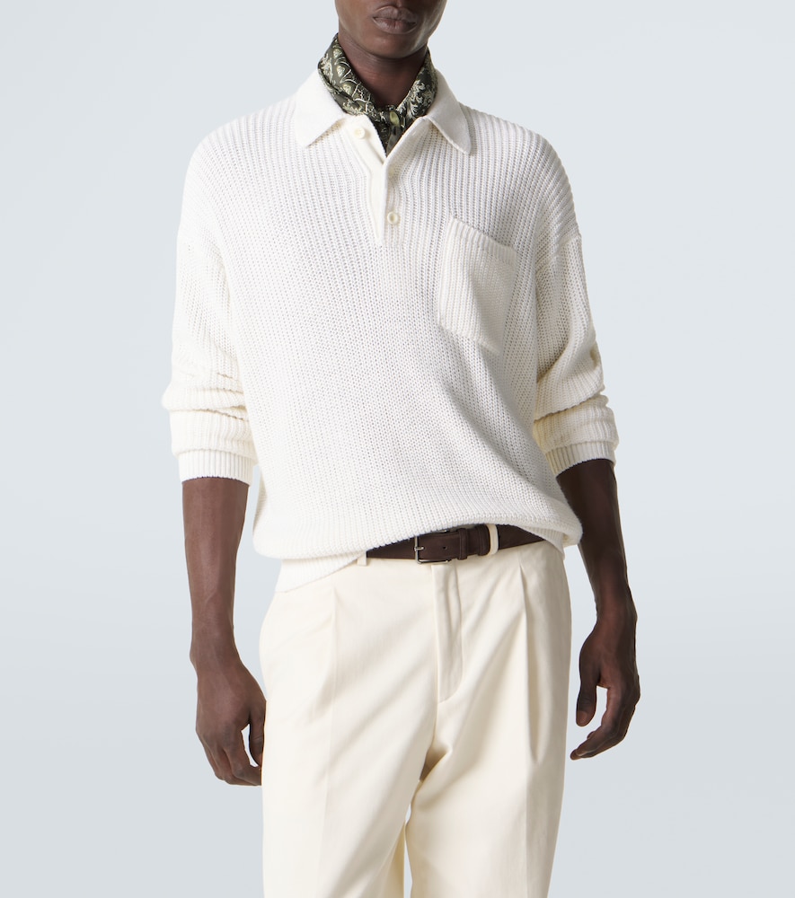  Ralph Lauren Purple Label Ralph Lauren Purple Label Polopullover Aus Seide Und Leinen 
