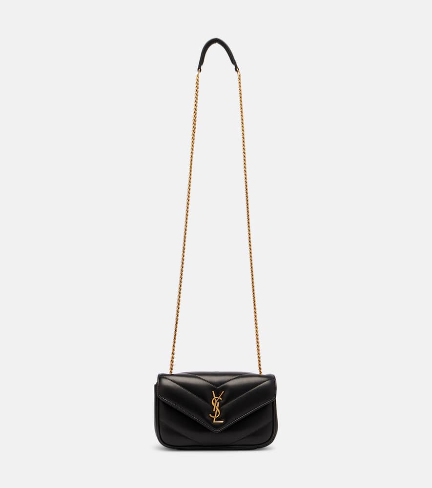 Saint Laurent Lou Lou Mini Leather Crossbody Bag In Black