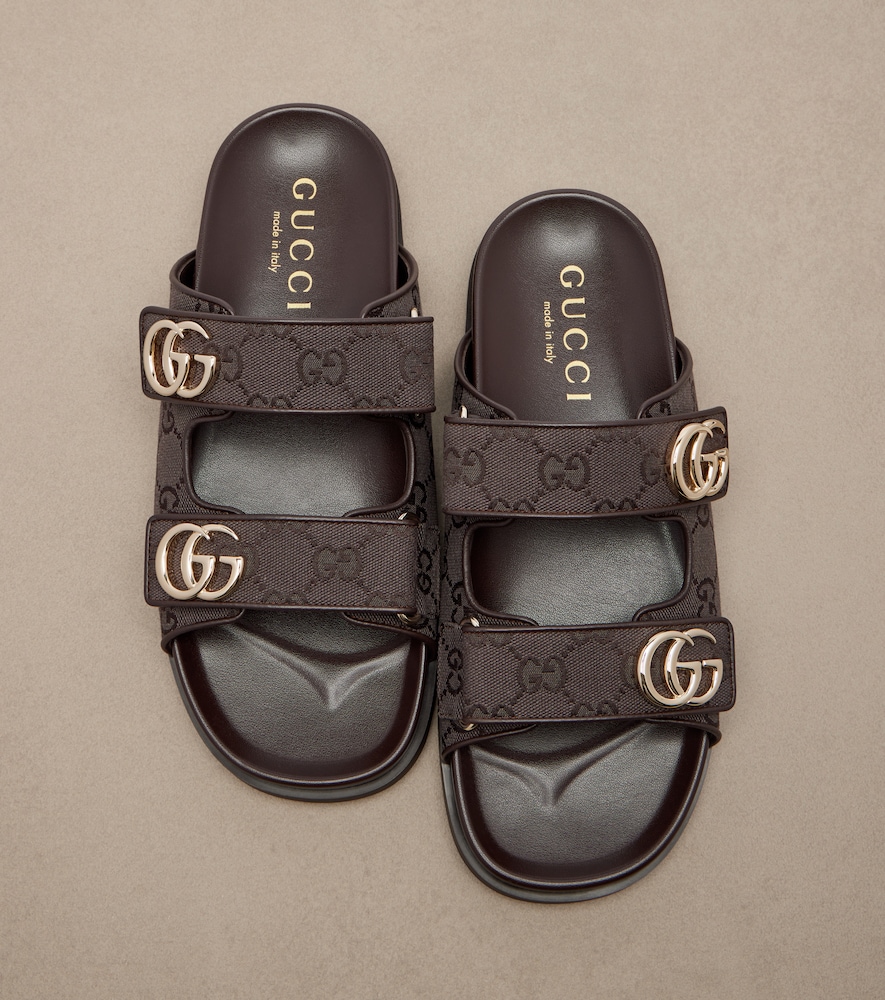  Gucci Gucci Double G Gg Canvas Sandals 