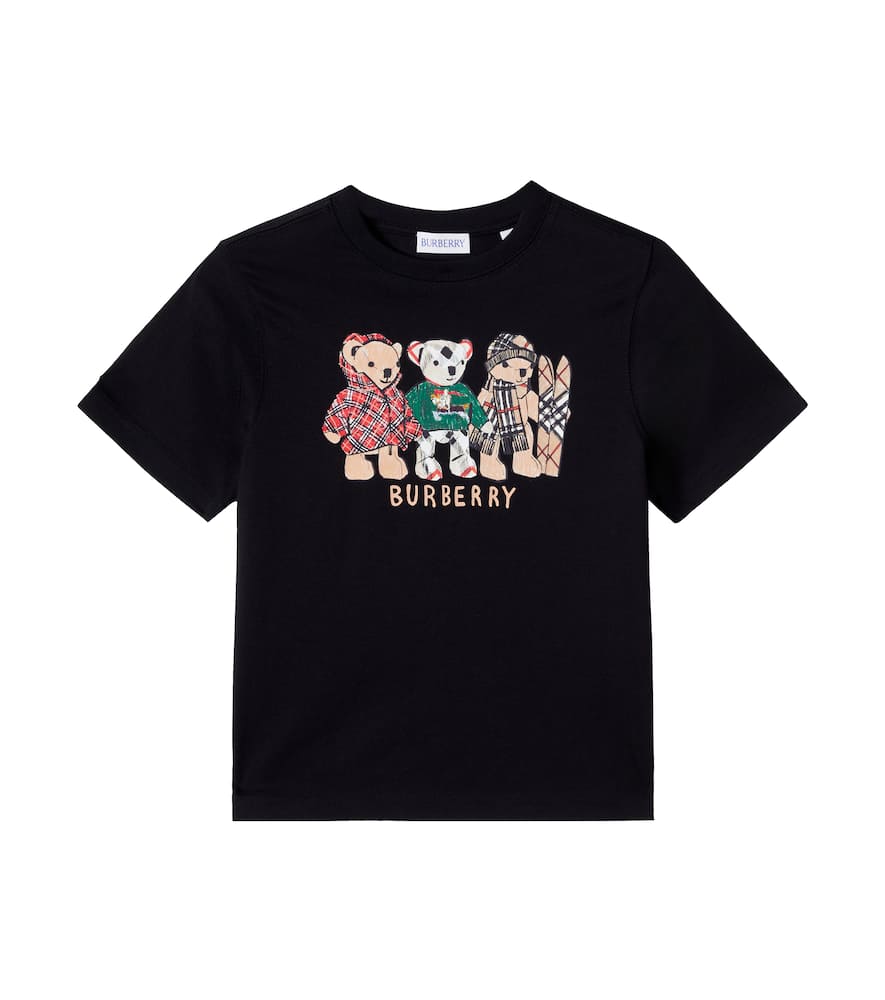 Burberry Thomas Bear And Friends Cotton T-shirt In Black