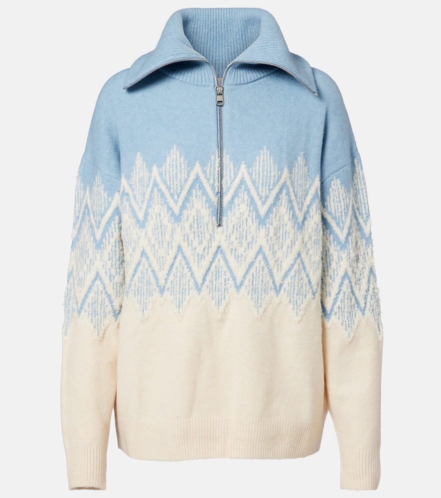 VARLEY HEDDA JACQUARD HALF-ZIP SWEATER
