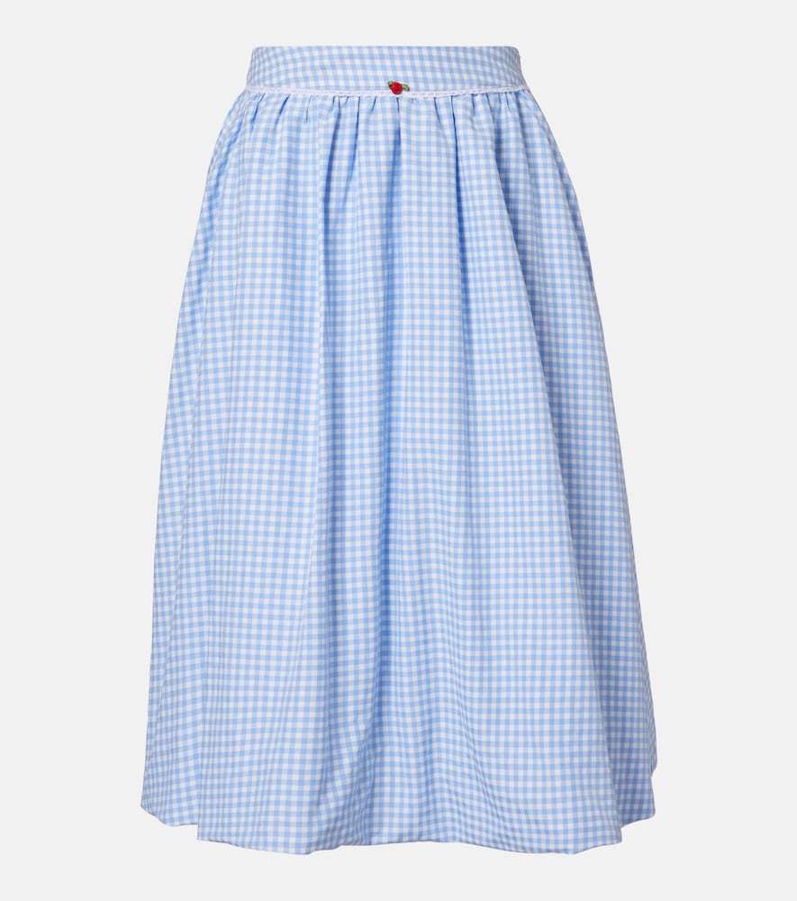 Bananhot Alba Gingham Cotton Poplin Midi Skirt