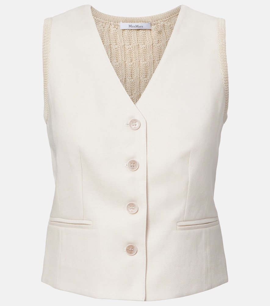 Max Mara Calibri cable-knit linen vest
