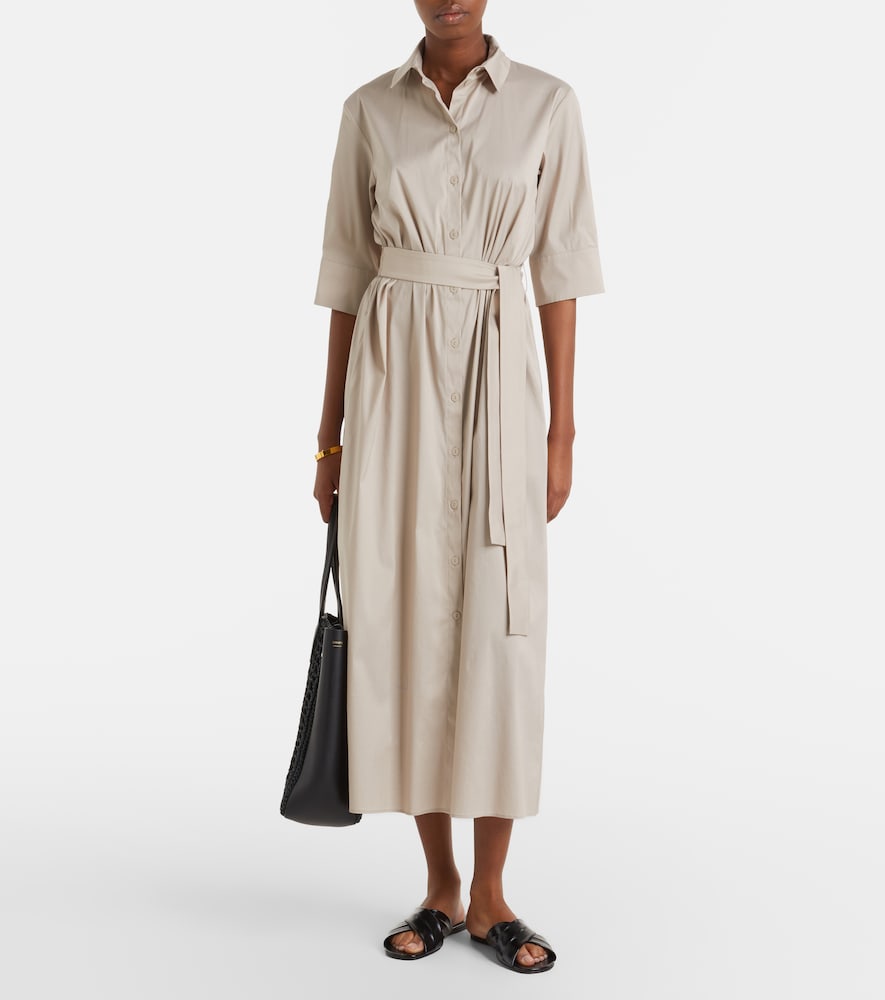 Max Mara Cognac cotton-blend midi dress