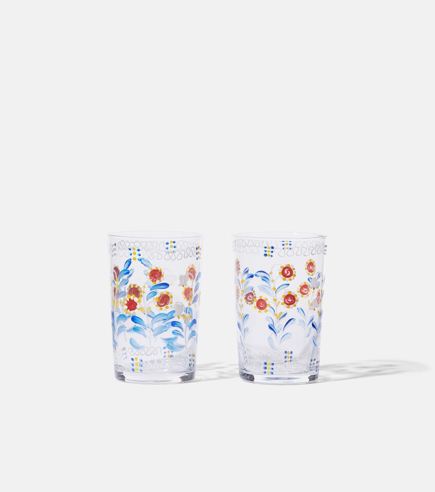 Cabana Marmara set of 2 floral glasses | Thumbnail 4