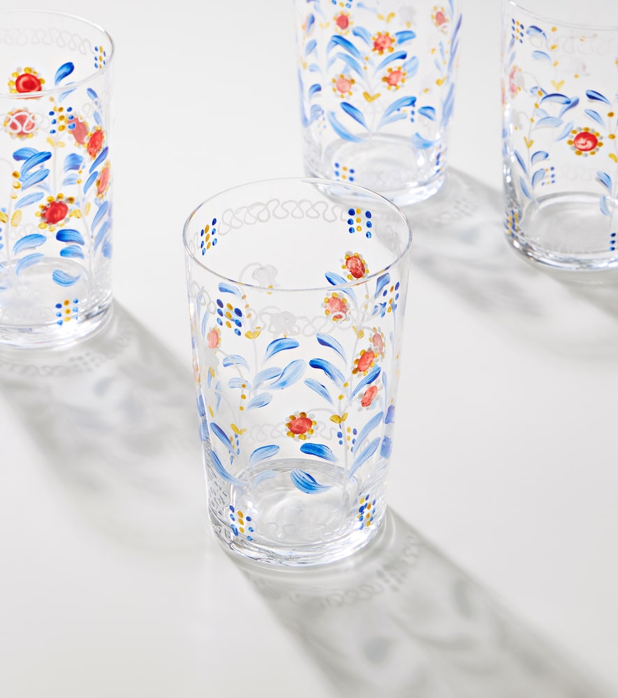  Cabana Cabana Lot De 2 Verres Tumbler Marmara à Fleurs 
