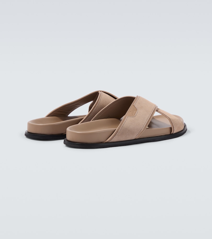  Brioni Brioni Sandalen Aus Veloursleder Mit Leder 