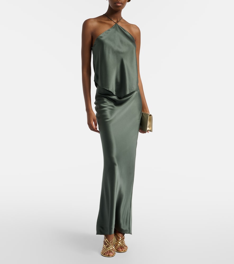The Sei Halterneck silk charmeuse top