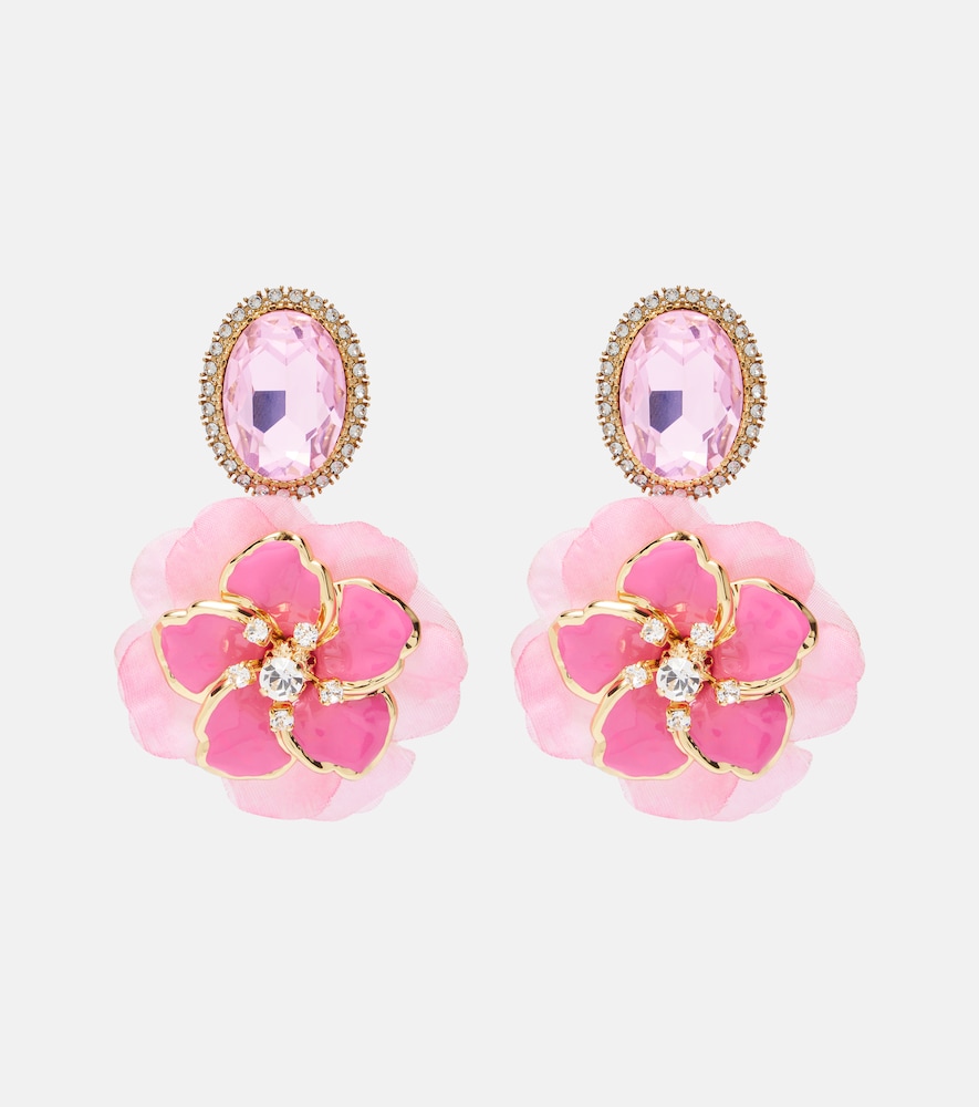 Dolce & Gabbana Embellished floral clip-on earrings