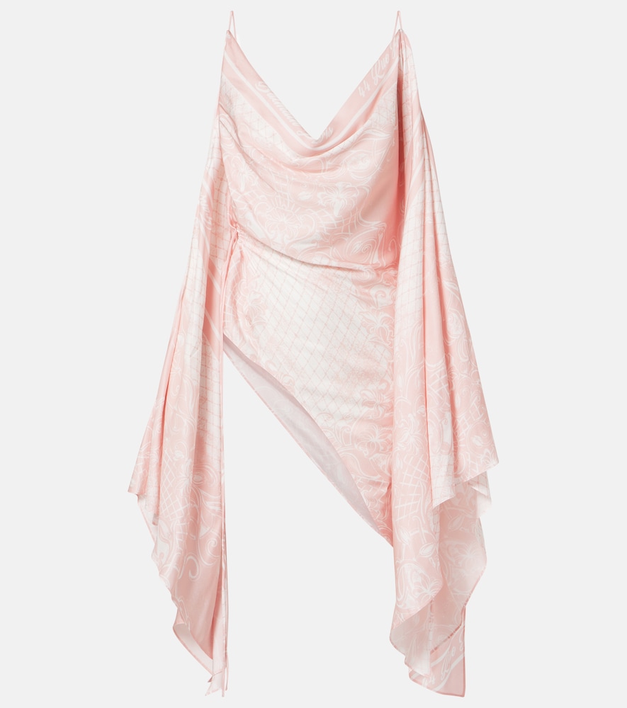 Balmain Women's Pink Printed Asymmetric Top UK Size 8 - Mytheresa