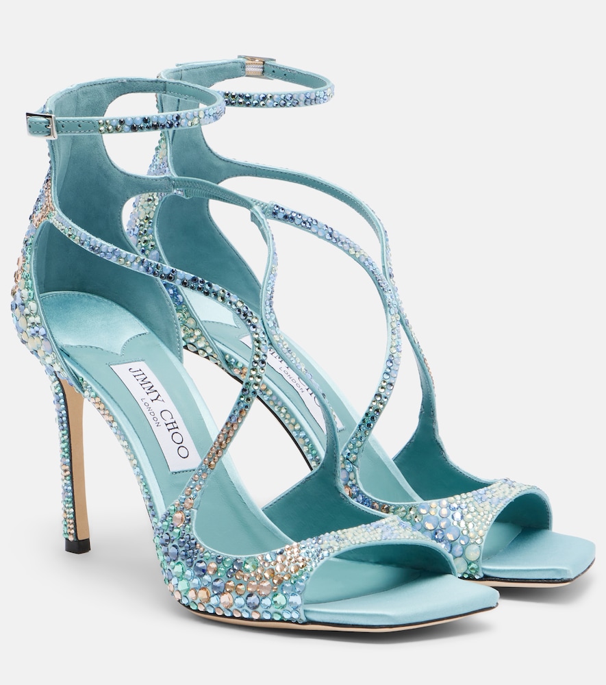 Jimmy Choo Azia embellished satin sandals