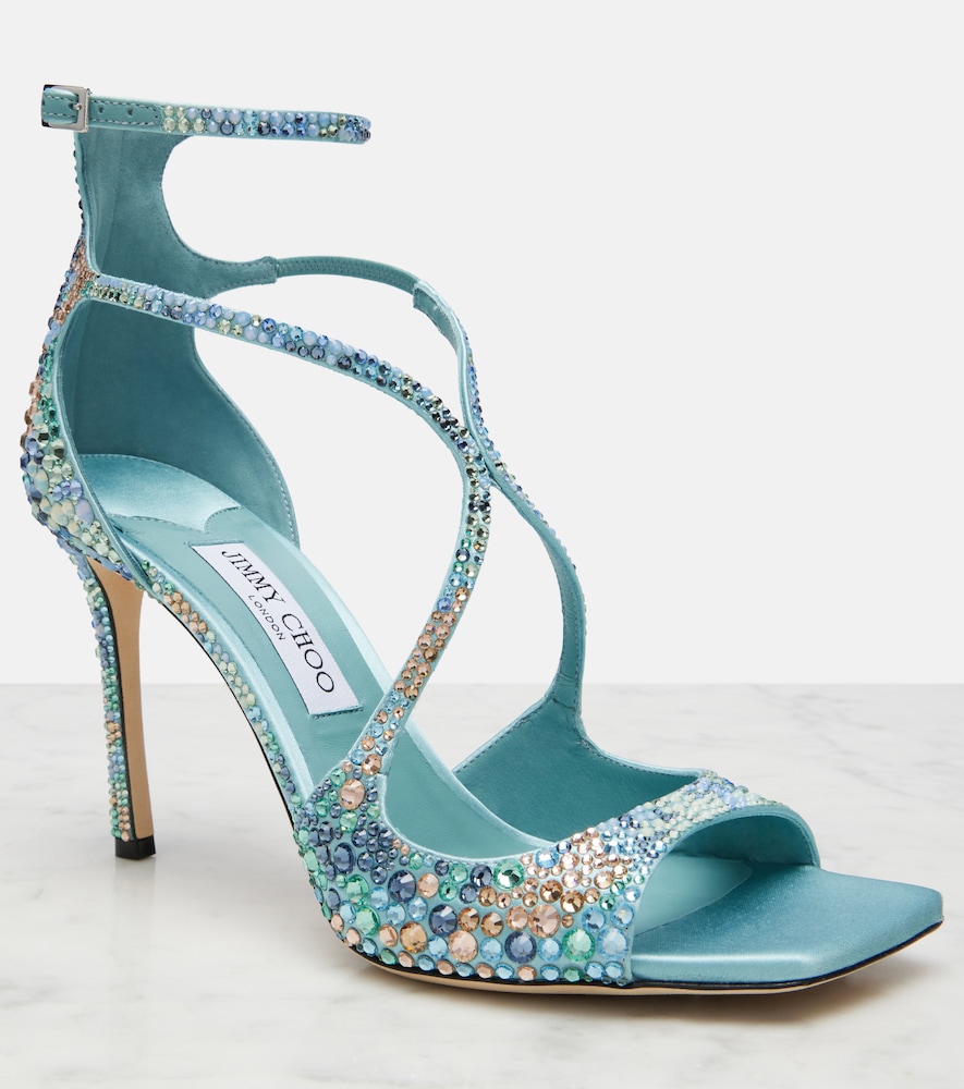  Jimmy Choo Jimmy Choo Verzierte Sandalen Azia Aus Satin 