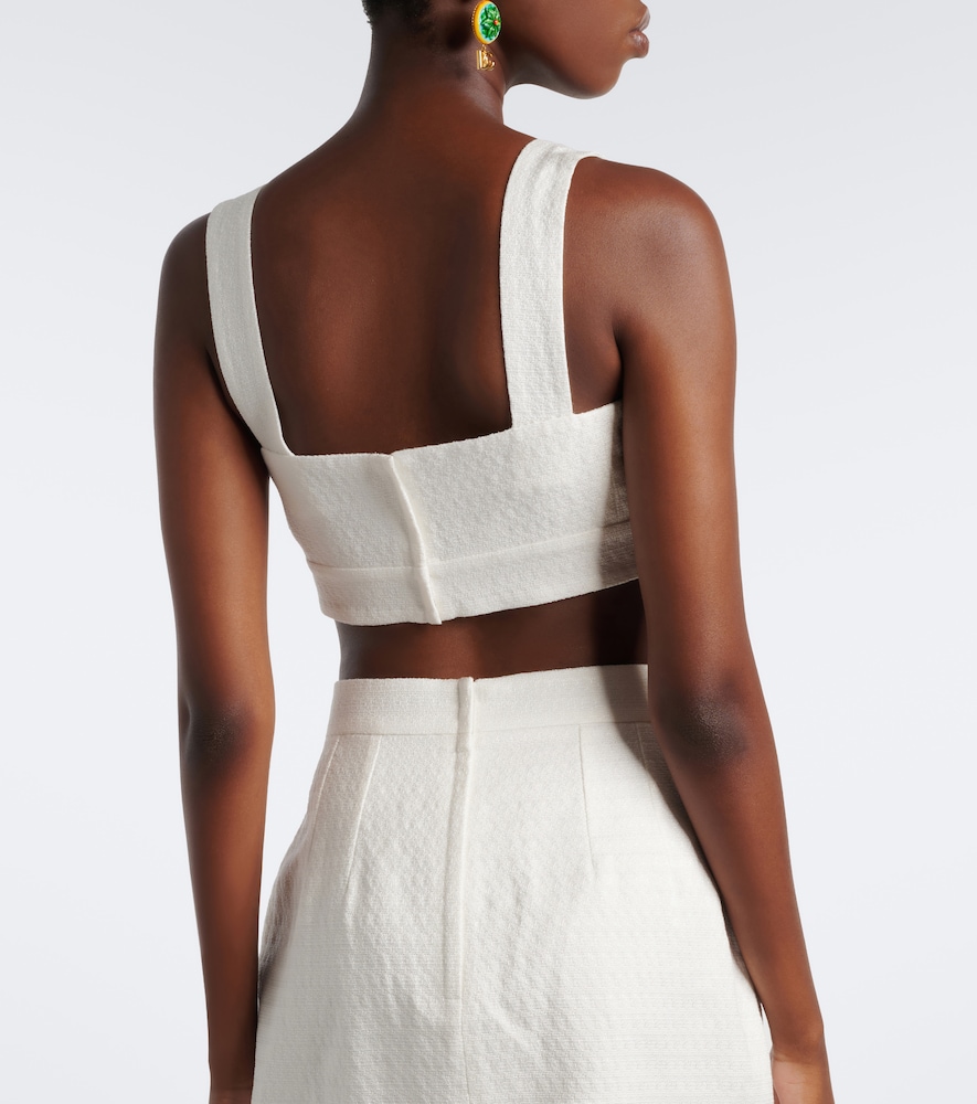 Dolce&Gabbana Cotton And Linen-Blend Crop Top
