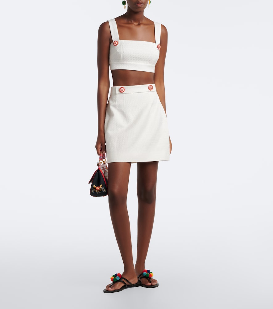 Dolce&Gabbana Cotton And Linen-Blend Crop Top
