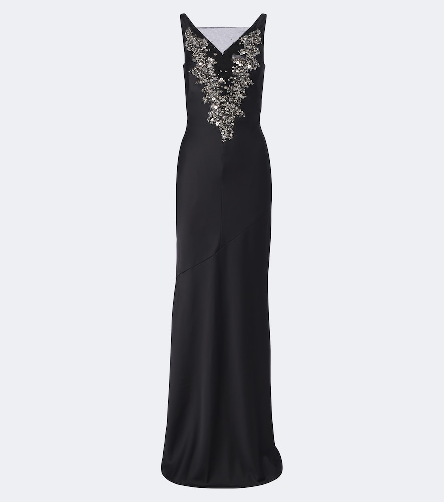 Verzierte Robe Mela aus Crêpe