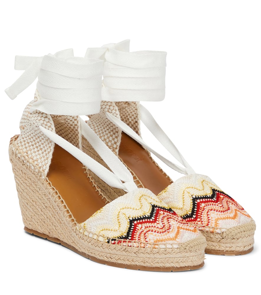 Chevron wedge espadrilles