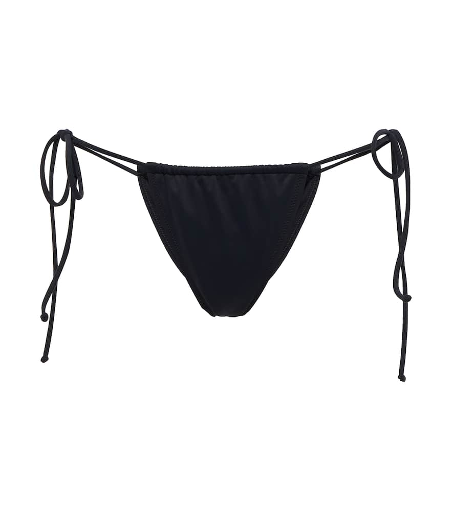 Reina Olga Self-tie Bikini Bottoms In Black