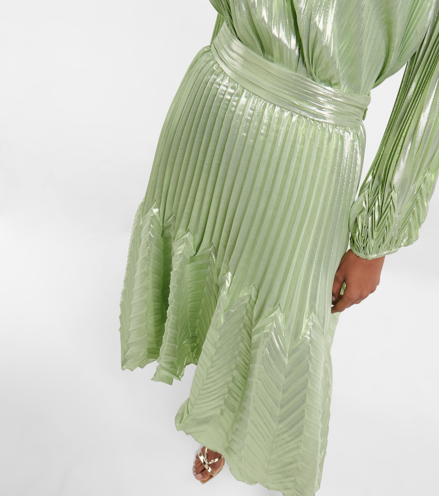  Simkhai Simkhai Pleated Silk-blend Midi Skirt 