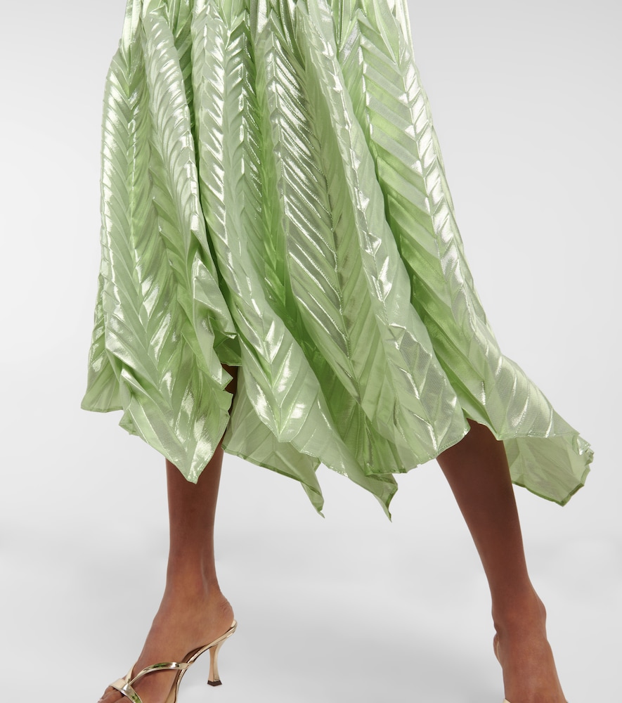 Simkhai Simkhai Pleated Silk-blend Midi Skirt 