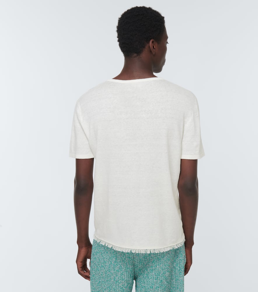 Shop Alanui Linen T-shirt In Clotted Cream