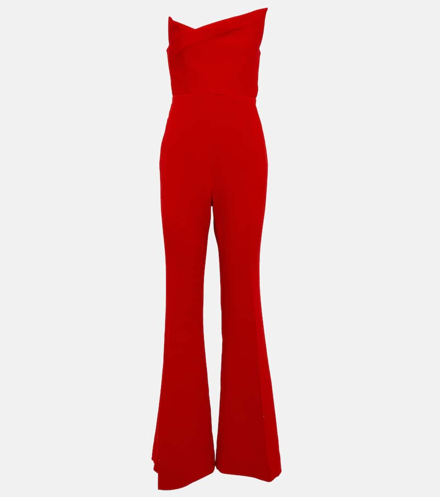 Asymmetric wool crÃªpe jumpsuit